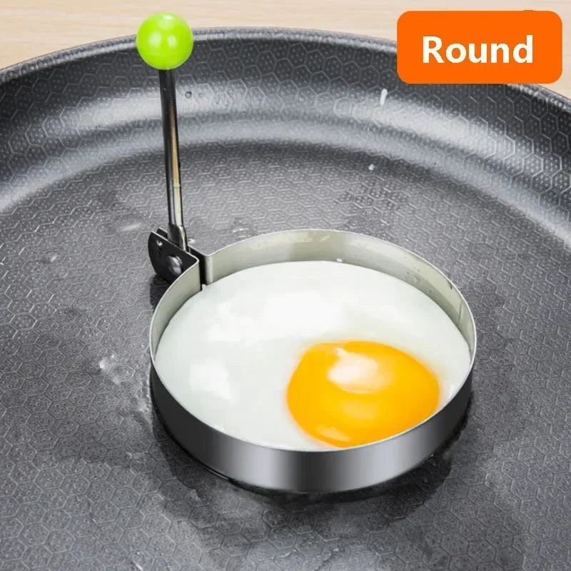 5 Pcs. Stainless Steel 5 Style Fried Egg Pancake Shaper, Omelet Frying Mold.