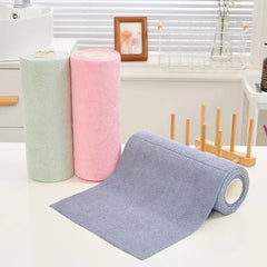 Reusable Cleaning Wipe, Household Kitchen Cloth Microfiber Towel Rolls, Dish Rags, 1 Roll of 20 Sheets.