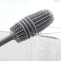 Silicone Bottle Brush Cup Scrubber Glass Cleaner Kitchen Cleaning Tool Useful Things for Home