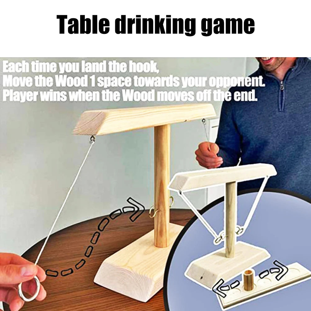 Party Game, Wooden Ring Toss Game, Toss Hook game.