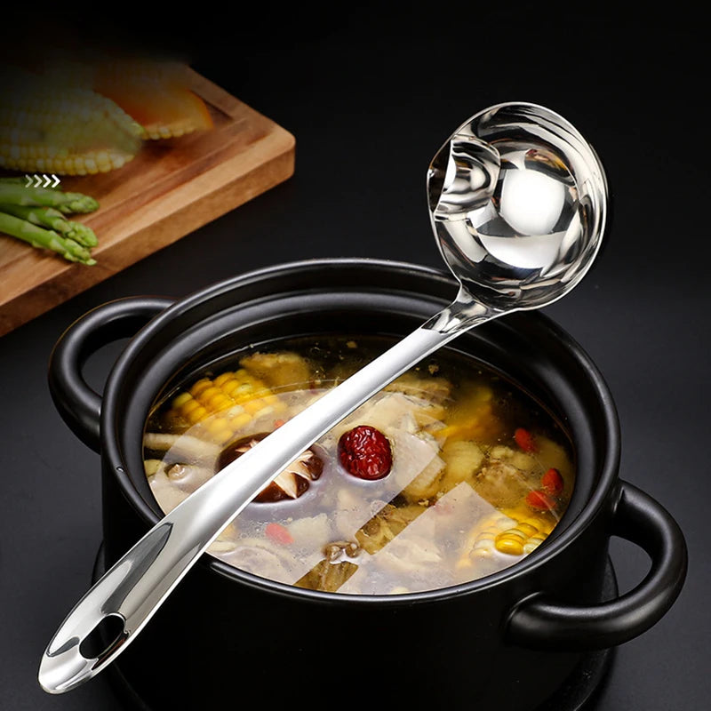 Stainless Steel Colander Spoon Soup Colander Kitchen Gravy Oil Soup Fat Separator Yogurt Oil Skimmer Spoon.