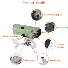 2600W Portable Folding Stove Camping Gas Stove for Outdoor Hiking, BBQ And Traveling.