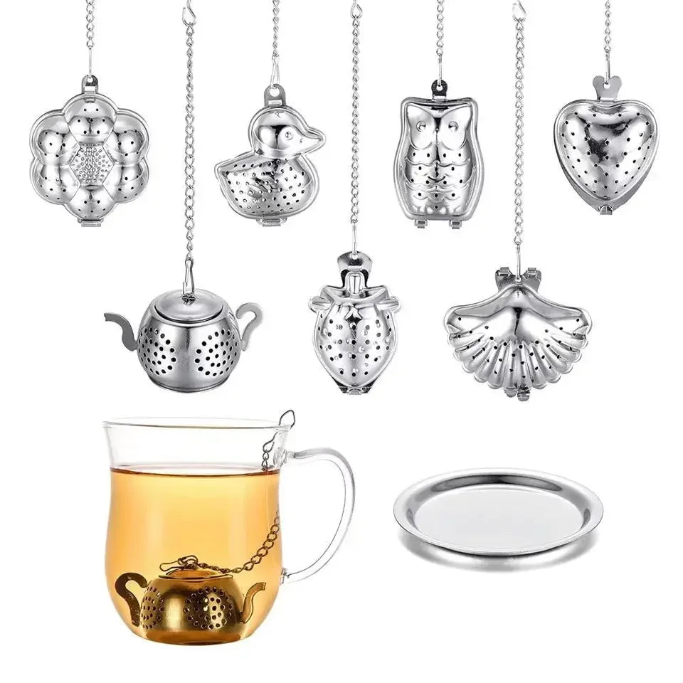 Stainless Steel, Tea Infuser w Tray, Tea Strainer, Herbal Filter.