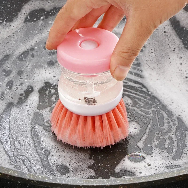 Washing Brush For Utensils, Pots, Pan And Dishes With Liquid Soap Dispenser.