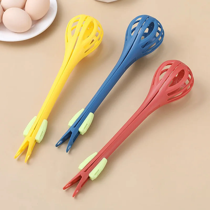 Multifunctional Egg Beater Whisk Milk Pasta Tongs Food Clips Mixer Manual Stirrer.