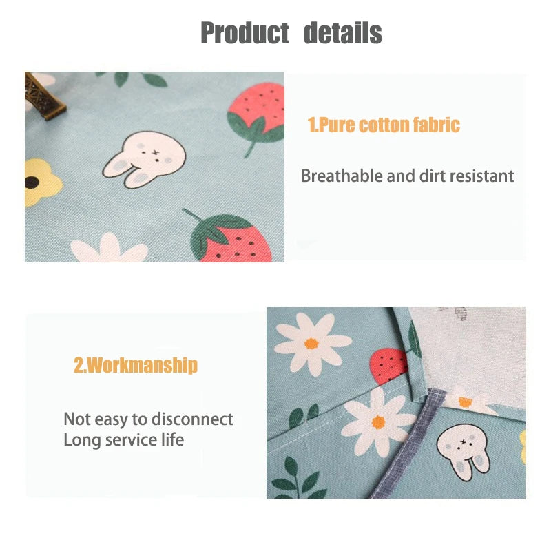 1PC Aprons Fashion Cotton Fabric Waterproof Thickened Dirt Resistant Kitchen Apron.