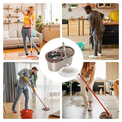 SpinMop And Bucket Set Household Cleaning Automatic SpinMop Labour-Saving Cleaning Mop With Wringer For Living Room Kitchen