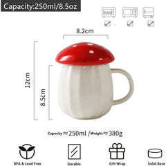 250ml / 8.4oz Coffee Mug with Mushroom Lid.