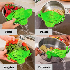 Clip-On Colander / Strainer For Pasta And Beef Grease.