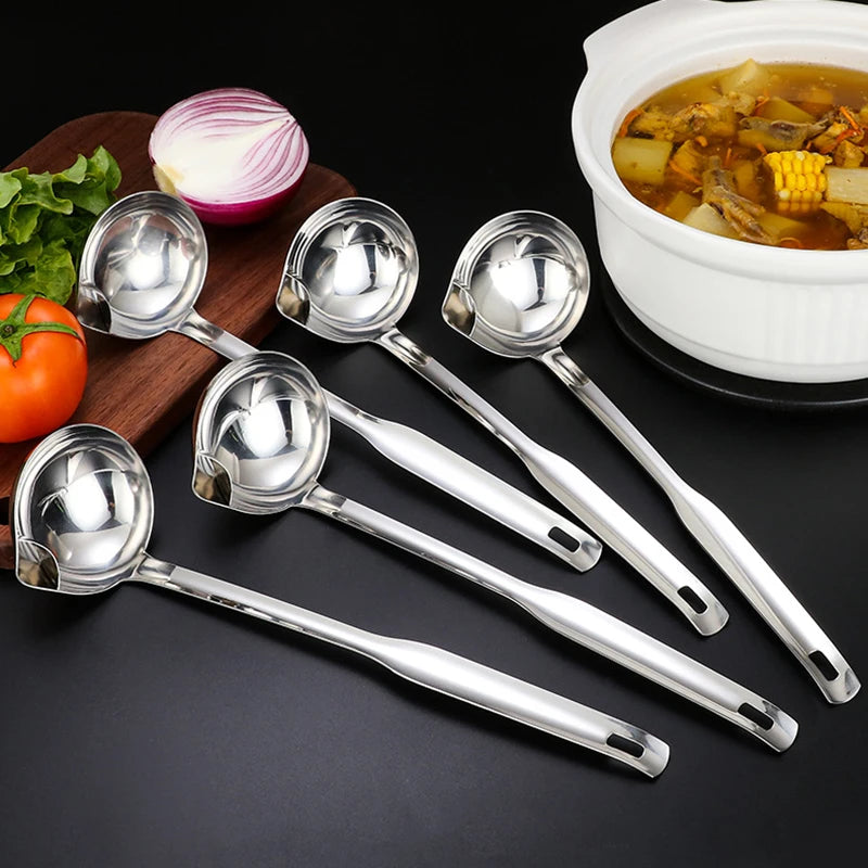 Stainless Steel Colander Spoon Soup Colander Kitchen Gravy Oil Soup Fat Separator Yogurt Oil Skimmer Spoon.