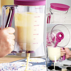 30.43oz - 900ml Handheld Manual Measuring Batter And Pastry Dispenser For Pancakes, Cupcakes And Cake Muffins Funnel.