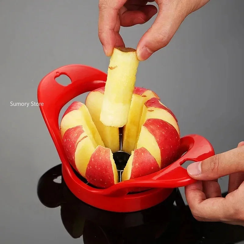 Stainless Steel Ultra-Sharp Apple Cutter Kitchen Assist Apple Slicer Fruit Divider Tools Comfort Handle Large Apple Corer Gadget.