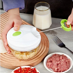 13oz - 400ML Manual Meat Mincer Garlic Chopper Hand Pull Rope Press Crusher Chili Grinder Onion Cutter.