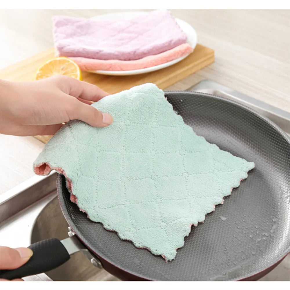 10pcs Microfiber Towel Absorbent Kitchen Cleaning Cloth. Household Cleaning Towel.