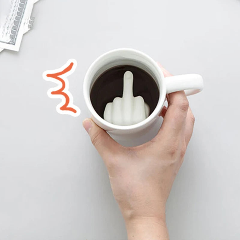 300ML / 10.14oz Funny Middle Finger Coffee Mug.