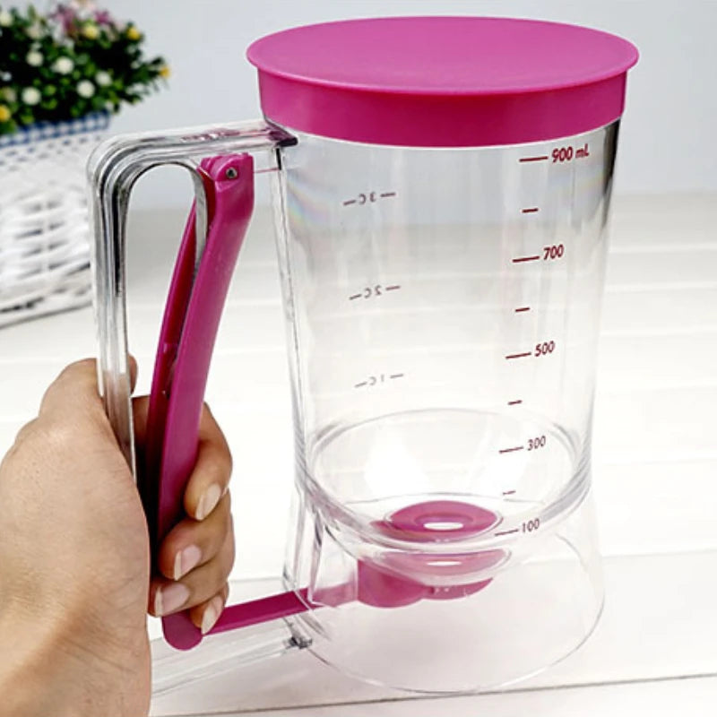 30.43oz - 900ml Handheld Manual Measuring Batter And Pastry Dispenser For Pancakes, Cupcakes And Cake Muffins Funnel.