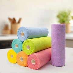 Reusable Cleaning Wipe, Household Kitchen Cloth Microfiber Towel Rolls, Dish Rags, 1 Roll of 20 Sheets.