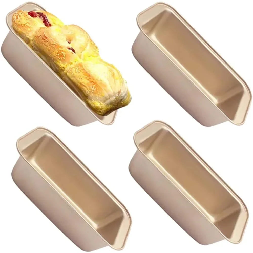 4PCS/SET Bread Loaf Baking Pan Non-Stick Carbon Steel Kitchen Meatloaf Bakeware Mold.