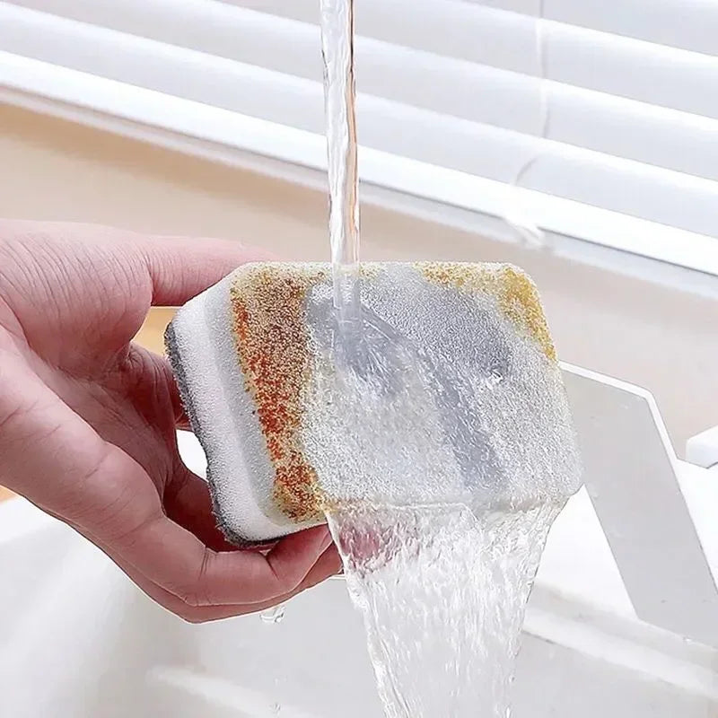 Three Layers Cleaning Sponges, Reusable Pan Pot Dishwashing Scouring Pads Household Kitchen Sponge.