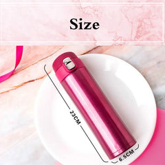 16.9oz - 500ML Stainless Steel Bouncing Cover Vacuum Flask Thermos Cup Coffee Tea Milk Thermo Bottle.