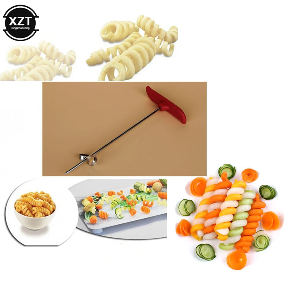 1pc Vegetables Spiral Knife Potato Carrot Cucumber Salad Chopper Easy Spiral Screw Slicer Cutter Spiralizer.