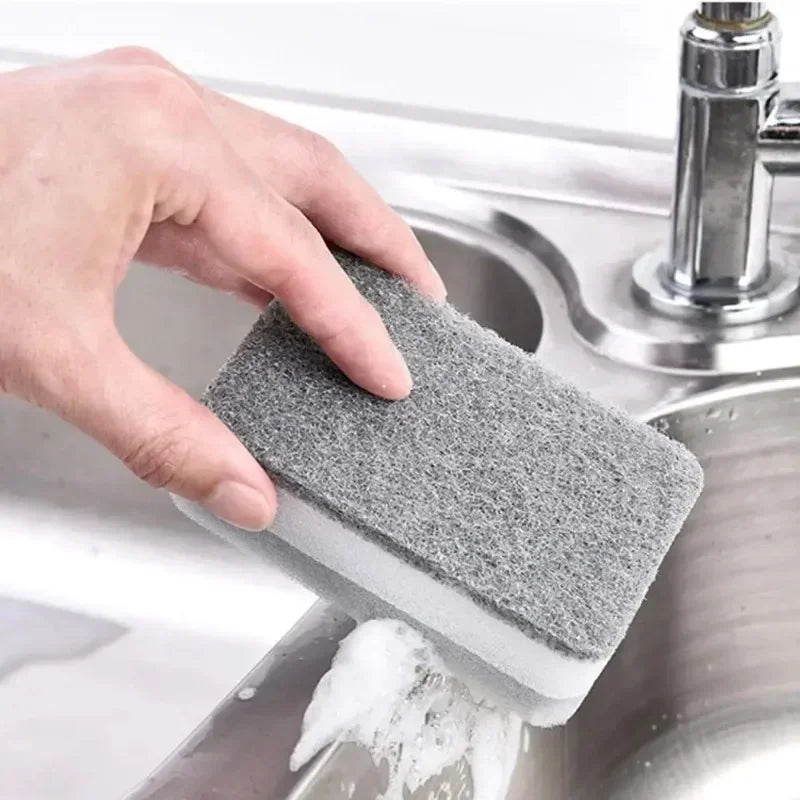 Three Layers Cleaning Sponges, Reusable Pan Pot Dishwashing Scouring Pads Household Kitchen Sponge.