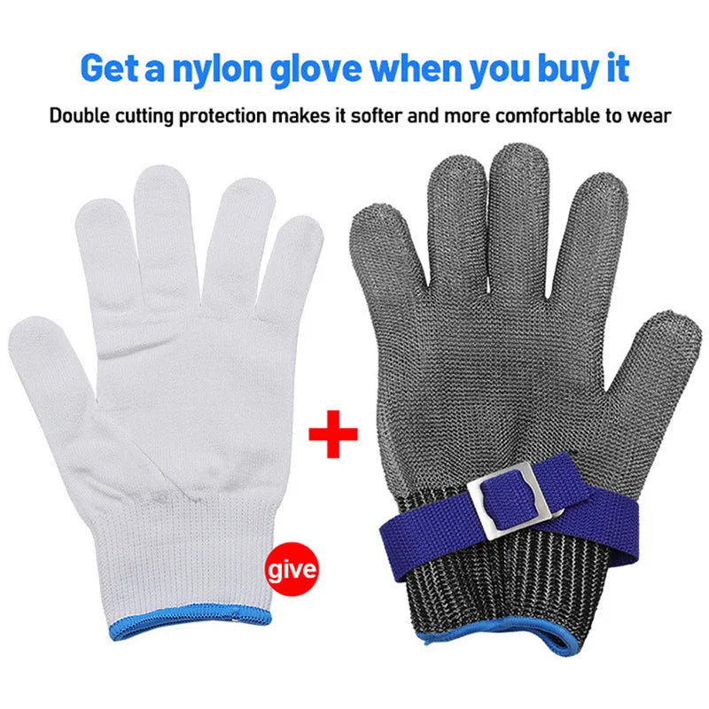 Stainless Steel Cut Proof, Stab Proof Safety Gloves.