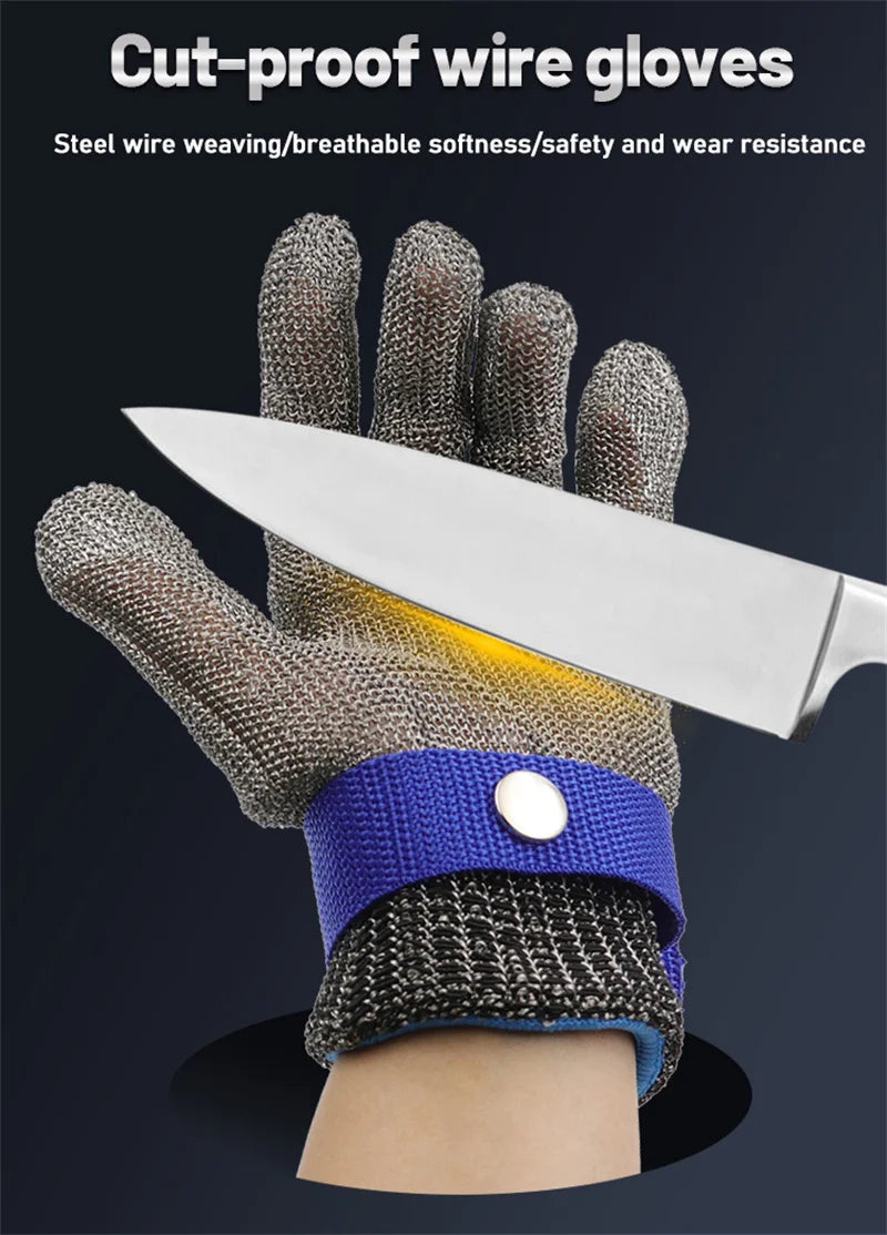 Stainless Steel Cut Proof, Stab Proof Safety Gloves.