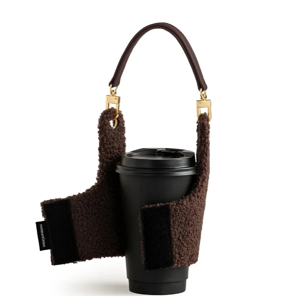 Creative Portable Plush Cup Sleeve, Cup Bag, Coffee Bottle Covers, Insulated Cup Holder.