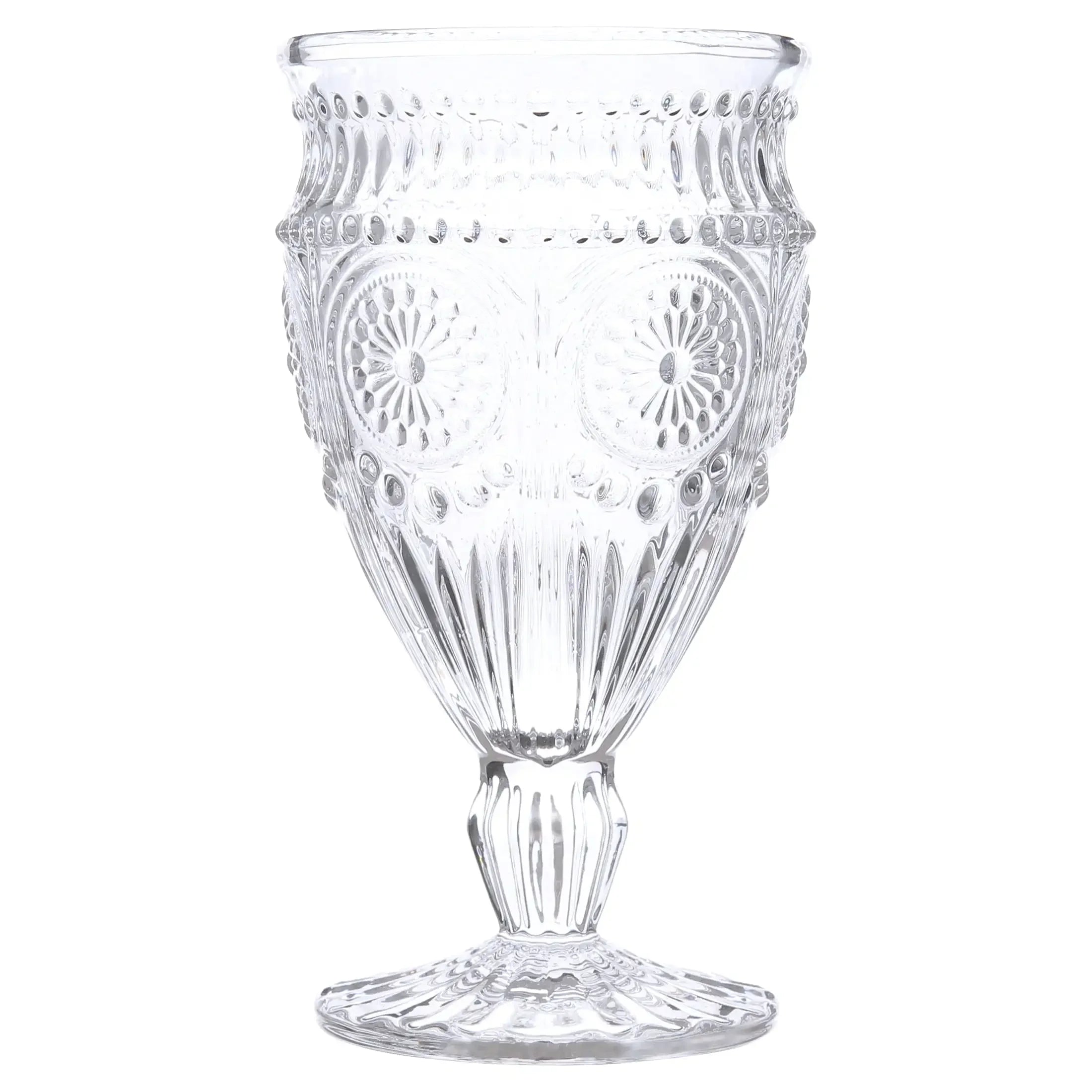 12-Ounce Footed Glass Goblets, Set of 4, Clear.