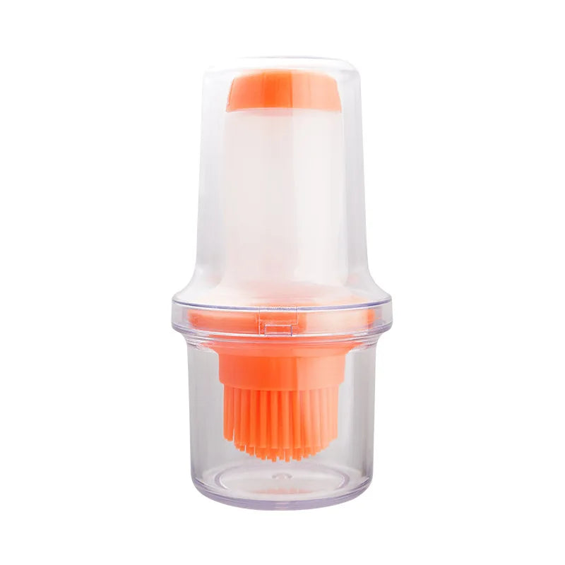 Silicone with Cover Oil Brush, Safe and Durable Anti-scalding Oil Bottle, Portable Barbecue Party Sauce Brushes.