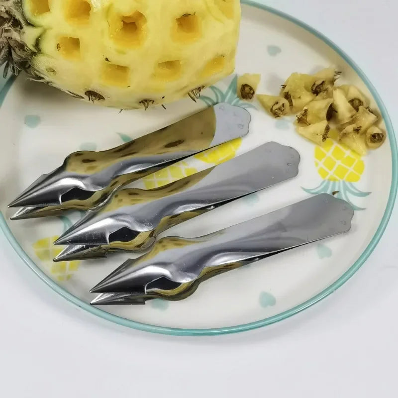 1Pc Pineapple Eye Peeler, Stainless Steel Cutter And Seed Remover Clip.