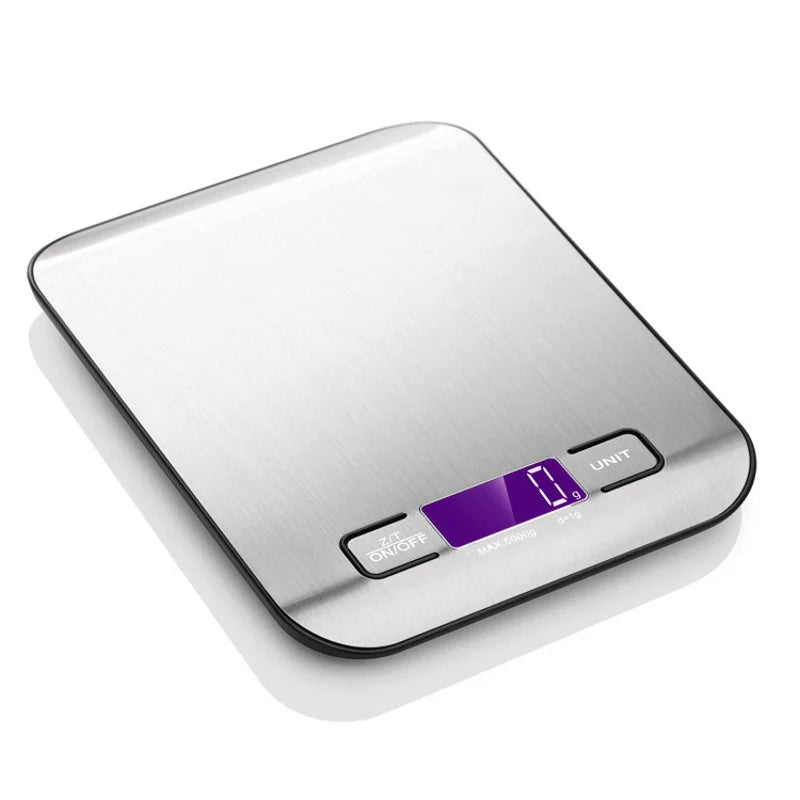 5kg - 11Lb / 10kg - 22Lb Precise Small And Portable Stainless Steel Digital Kitchen Panel Scale, USB Charging Multifunction LCD Display.