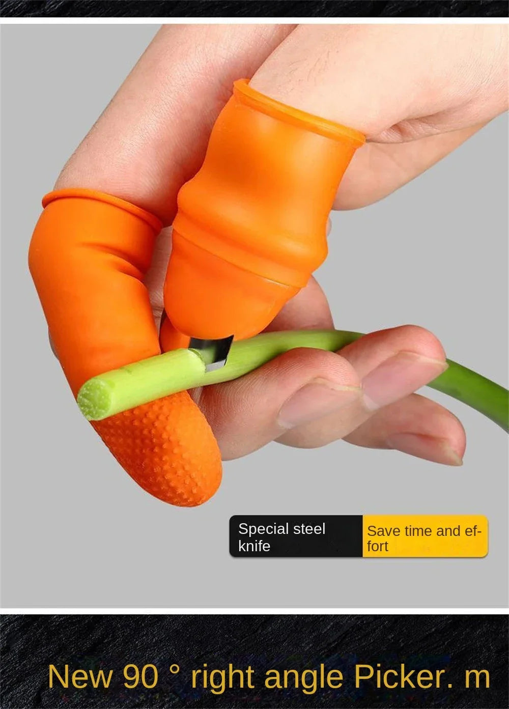 Multifunction Silicone Finger Protector, Thumb Knife Protector, Gears Cutting Vegetable Harvest Knife Pinching Plant Blade Gloves.