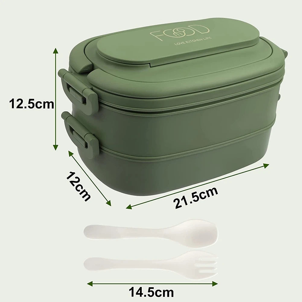 Lunch Box, Leak proof Bento Box for Kids Adults, Cutlery Set Bento Boxes ,for Kids Men Women Adults Working or School.