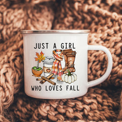 (2 Pack) Fall And Autumn Enamel Coffee Mugs. Mix and Match. 360ml - 12oz