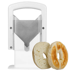 Bagel Cutter Slicer Household Bagel Slicer Stainless Steel Bagel Precision Cutter Reusable Bread Slicer with Safety Handle