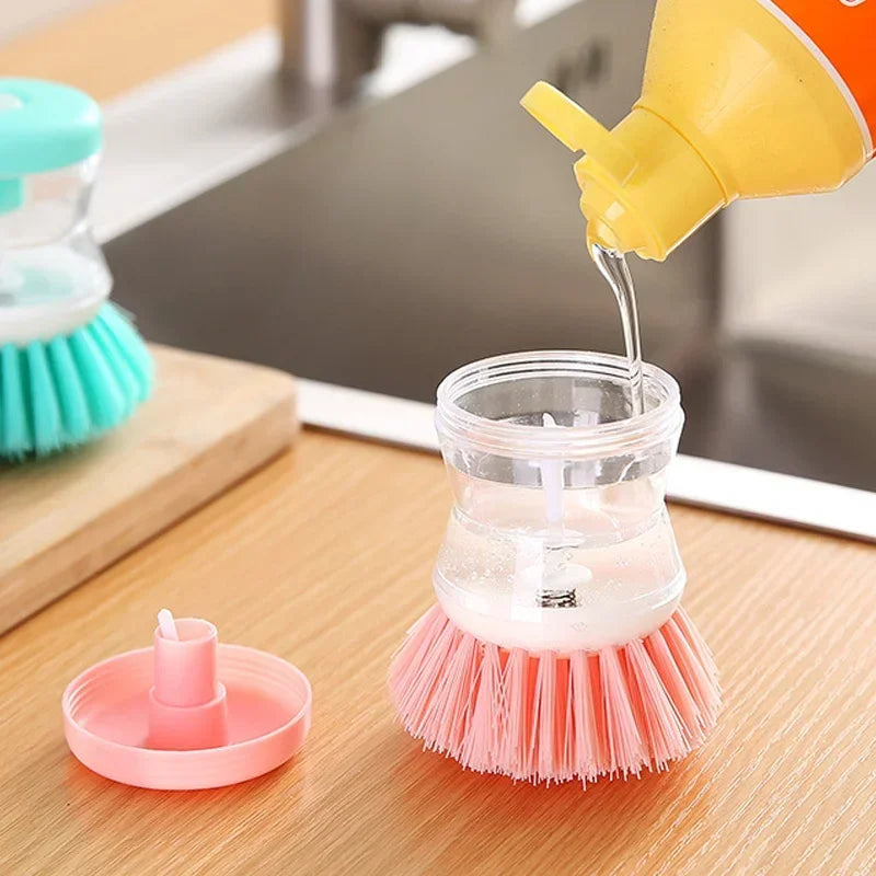 Washing Brush For Utensils, Pots, Pan And Dishes With Liquid Soap Dispenser.