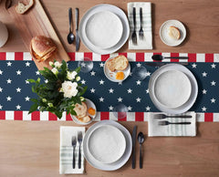 Independence Day 4th of July Linen Table Runners Dresser Scarf Table Decor Farmhouse Washable Kitchen Dinner Holiday Party Decor.