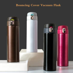 16.9oz - 500ML Stainless Steel Bouncing Cover Vacuum Flask Thermos Cup Coffee Tea Milk Thermo Bottle.