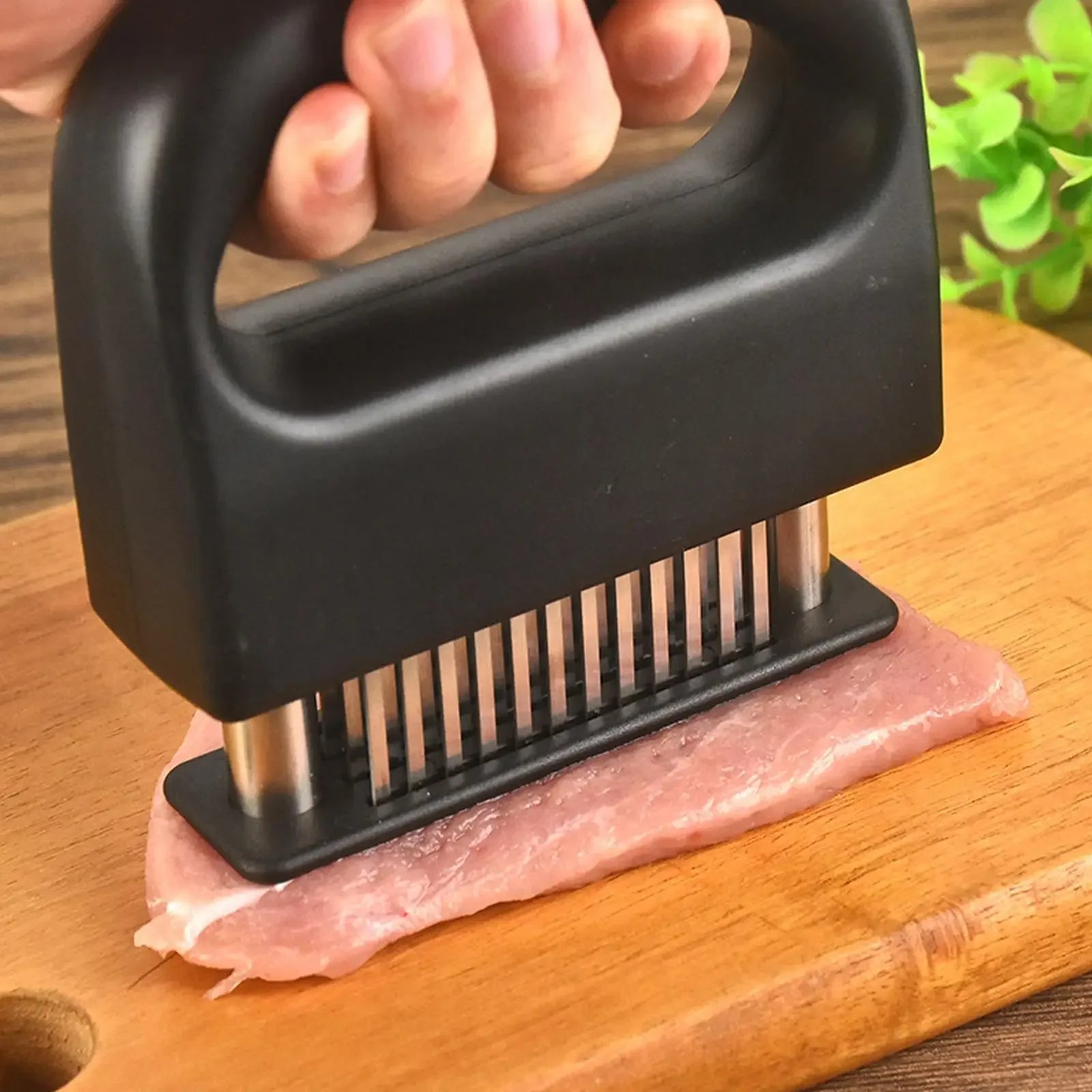 Meat Tenderizer With 48 Steel Needles For Steak, Poultry And Fish.