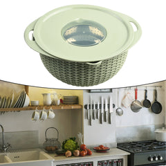 4 IN 1 Stainless Steel Colander With Mixing Bowl Set Multifunctional Double Layer Rotatable Salad Spinner.