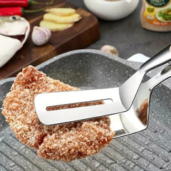 1pc stainless steel steak clip, fried fish spatula, non-stick fish spatula, multifunctional household kitchen frying spatula.