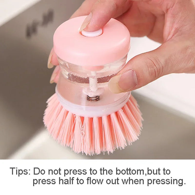 Washing Brush For Utensils, Pots, Pan And Dishes With Liquid Soap Dispenser.