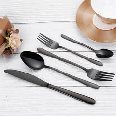 20/25/30/35/40 Pieces Western Tableware Stainless Steel Black Cutlery Set