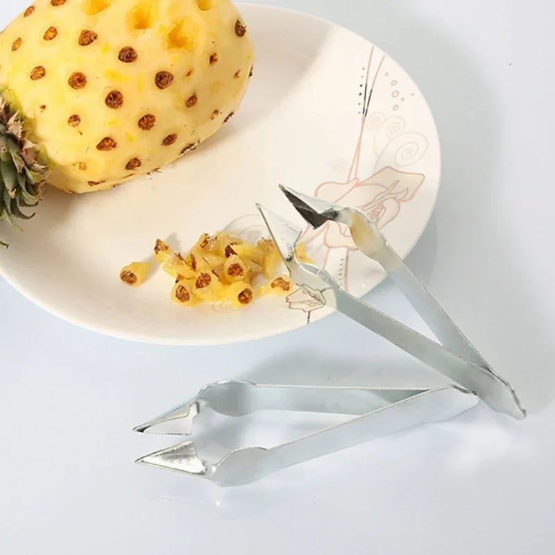 1Pc Pineapple Eye Peeler, Stainless Steel Cutter And Seed Remover Clip.