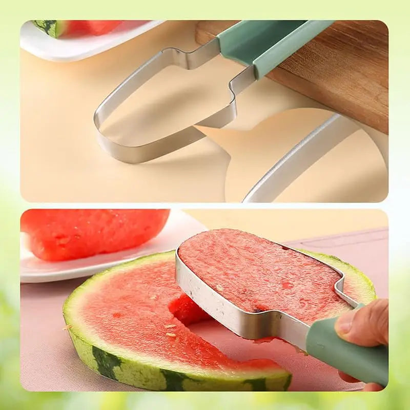 3-in-1 Watermelon Cutter Slicer Tool, Stainless Steel Watermelon Knife and Fork.