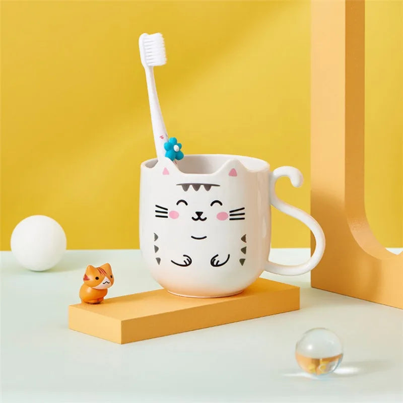 301ml - 10.14oz Cute Cartoon Plastic Kitty Kids Mug.