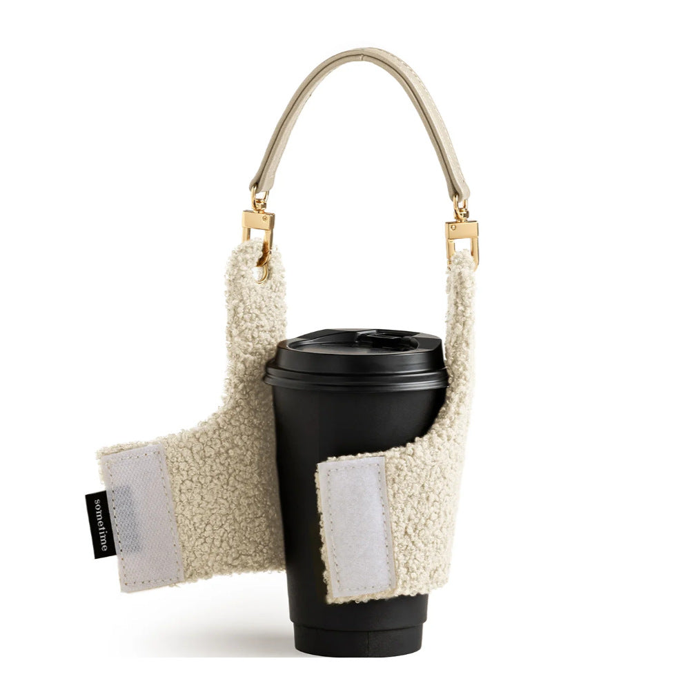 Creative Portable Plush Cup Sleeve, Cup Bag, Coffee Bottle Covers, Insulated Cup Holder.