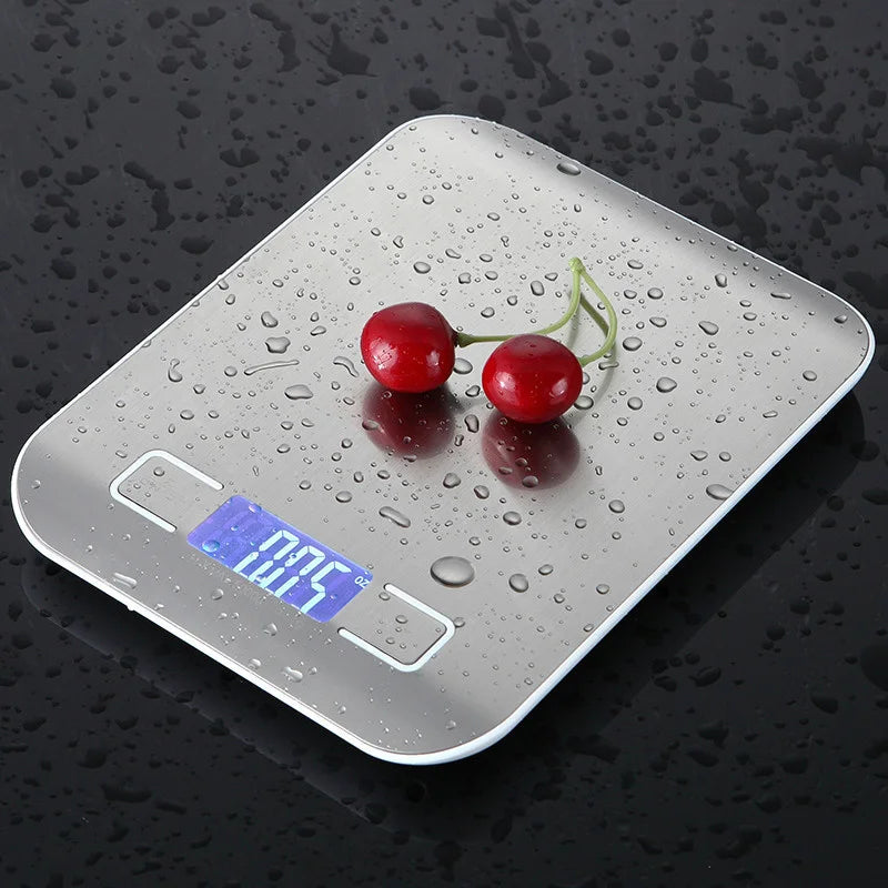 5kg - 11Lb / 10kg - 22Lb Precise Small And Portable Stainless Steel Digital Kitchen Panel Scale, USB Charging Multifunction LCD Display.